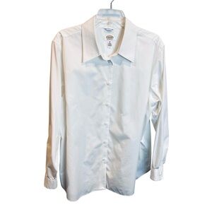 Talbots Women's White Long Sleeve Blouse Wrinkle Resistant 16
